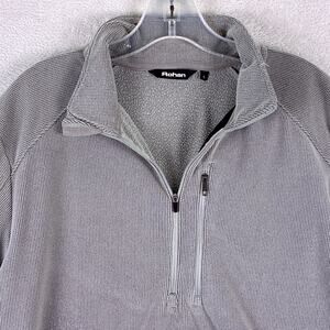 Rohan Microgrid Stowaway 1/4 Zip Pullover Jacket Mens L Gray Preppy Outdoors